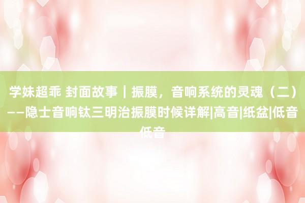 学妹超乖 封面故事｜振膜，音响系统的灵魂（二）——隐士音响钛三明治振膜时候详解|高音|纸盆|低音