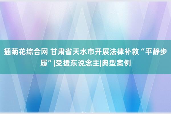 插菊花综合网 甘肃省天水市开展法律补救“平静步履”|受援东说念主|典型案例