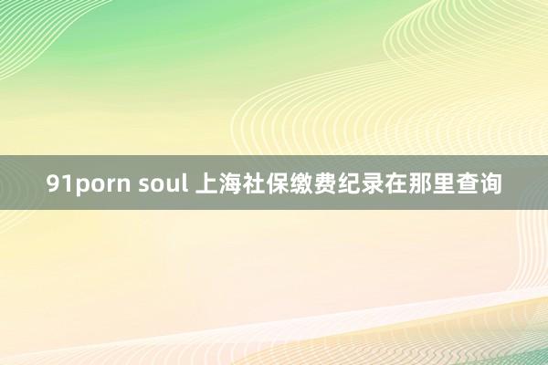 91porn soul 上海社保缴费纪录在那里查询
