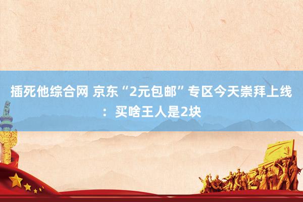 插死他综合网 京东“2元包邮”专区今天崇拜上线：买啥王人是2块