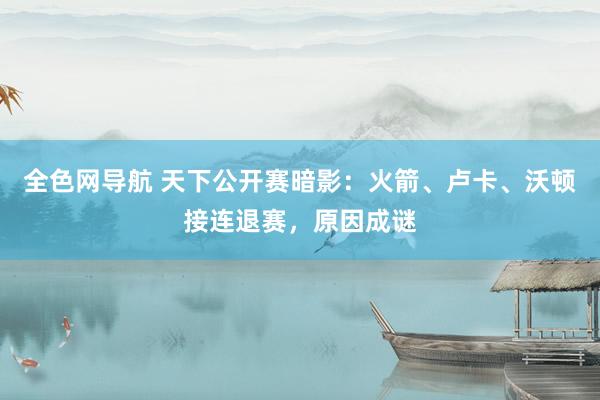 全色网导航 天下公开赛暗影：火箭、卢卡、沃顿接连退赛，原因成谜
