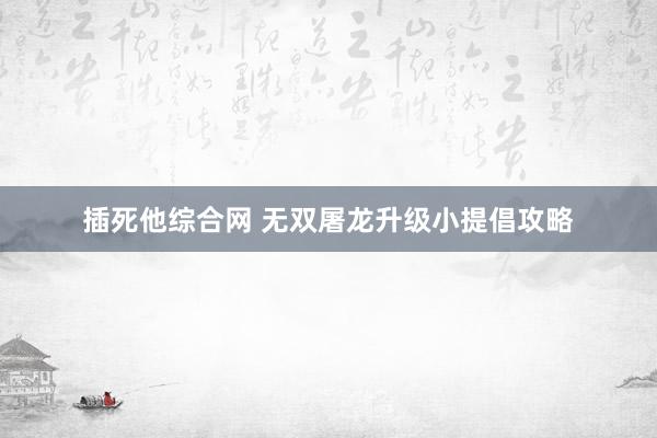 插死他综合网 无双屠龙升级小提倡攻略